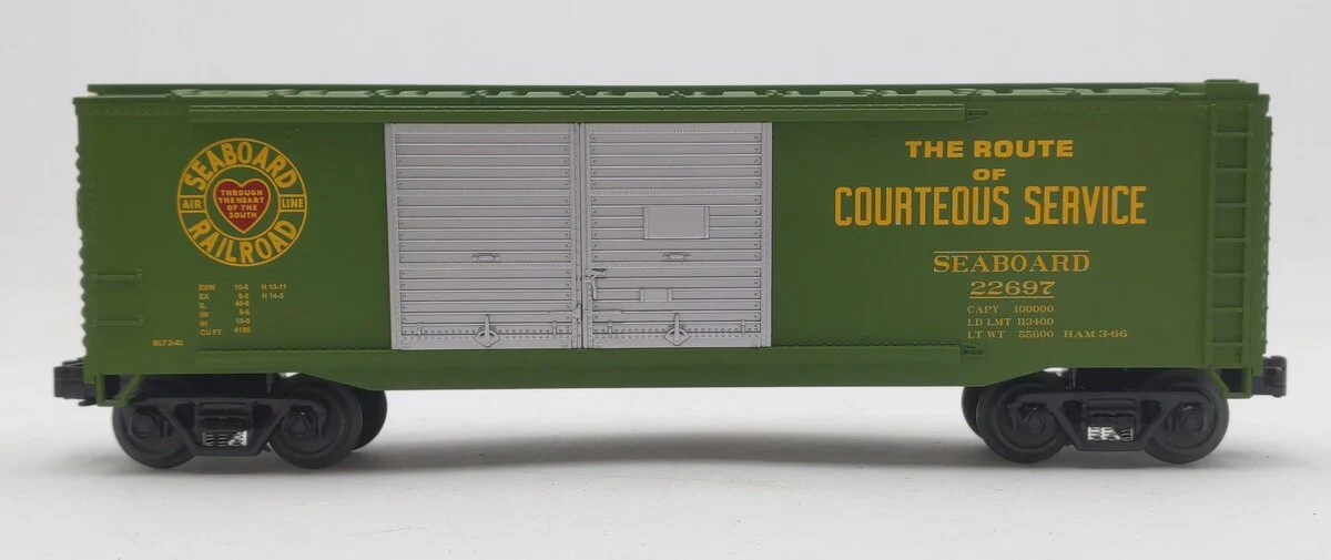 MTH 30-74143 O Gauge Seaboard 40' Double Door Box Car #22697 VG/Box - Image 2