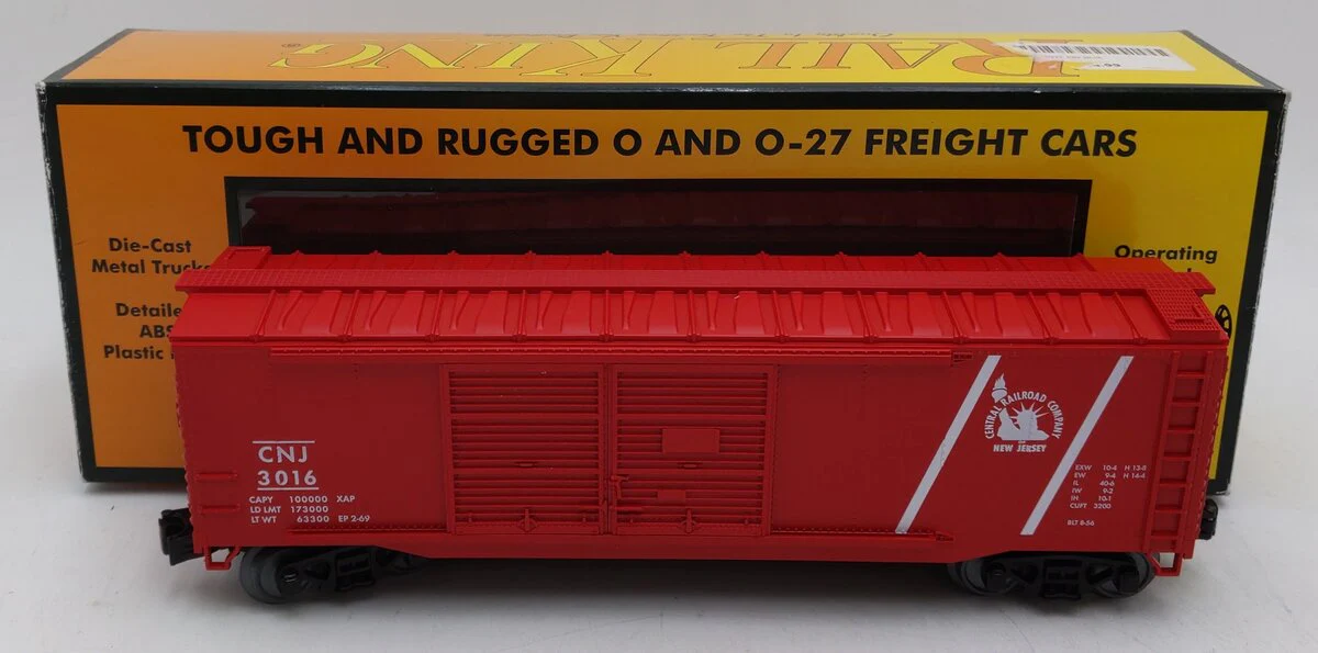 MTH 30-74861 O Gauge Jersey Central 40' Double Door Box Car #3016 LN/Box