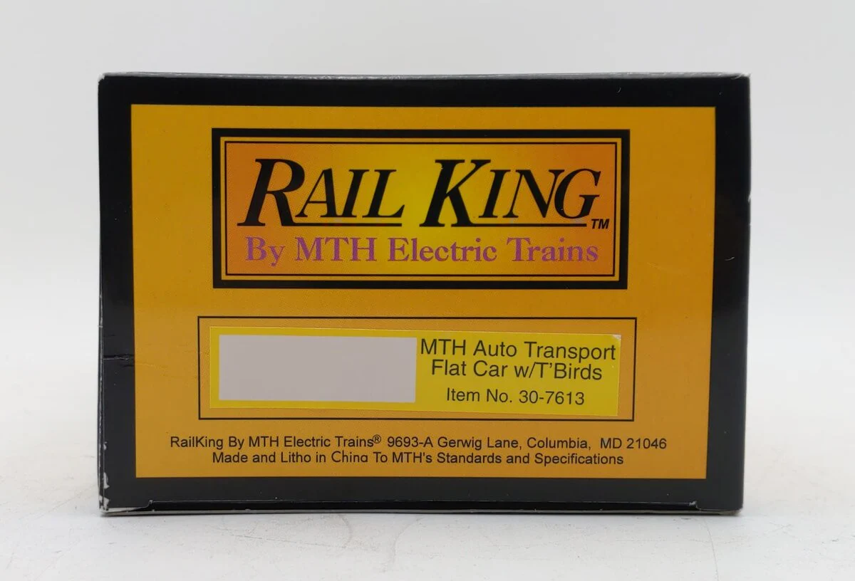MTH 30-7613 O Gauge Auto Transport Flatcar with Two ThunderBirds NIB - Image 5