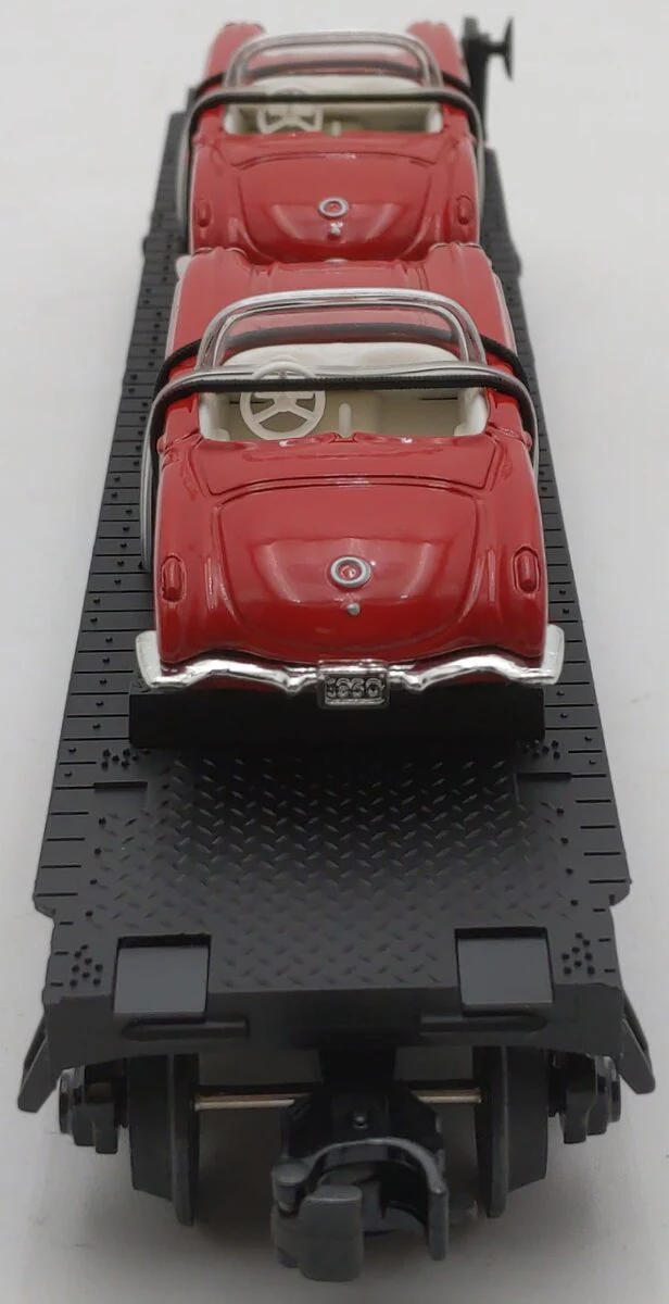 MTH 30-7624 O Gauge Auto Transport Flatcar with 2 Ertl '64 Corvettes #19640 NIB - Image 6