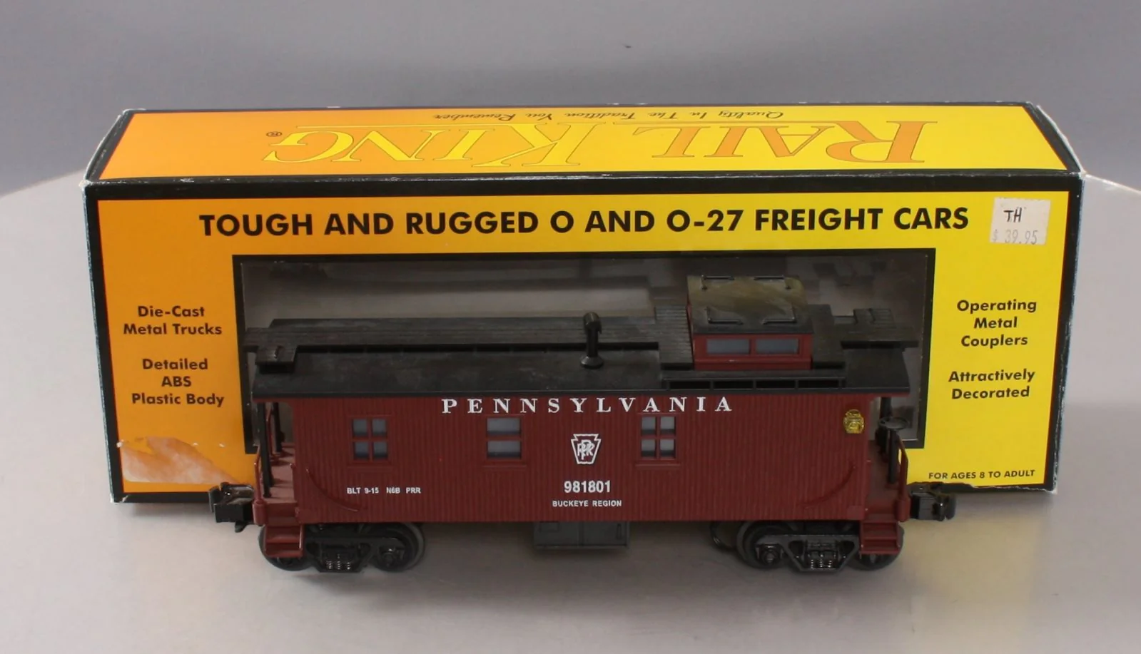 MTH 30-7722 O Gauge RailKing Pennsylvania Railroad Woodsided Caboose #981801 LN/Box