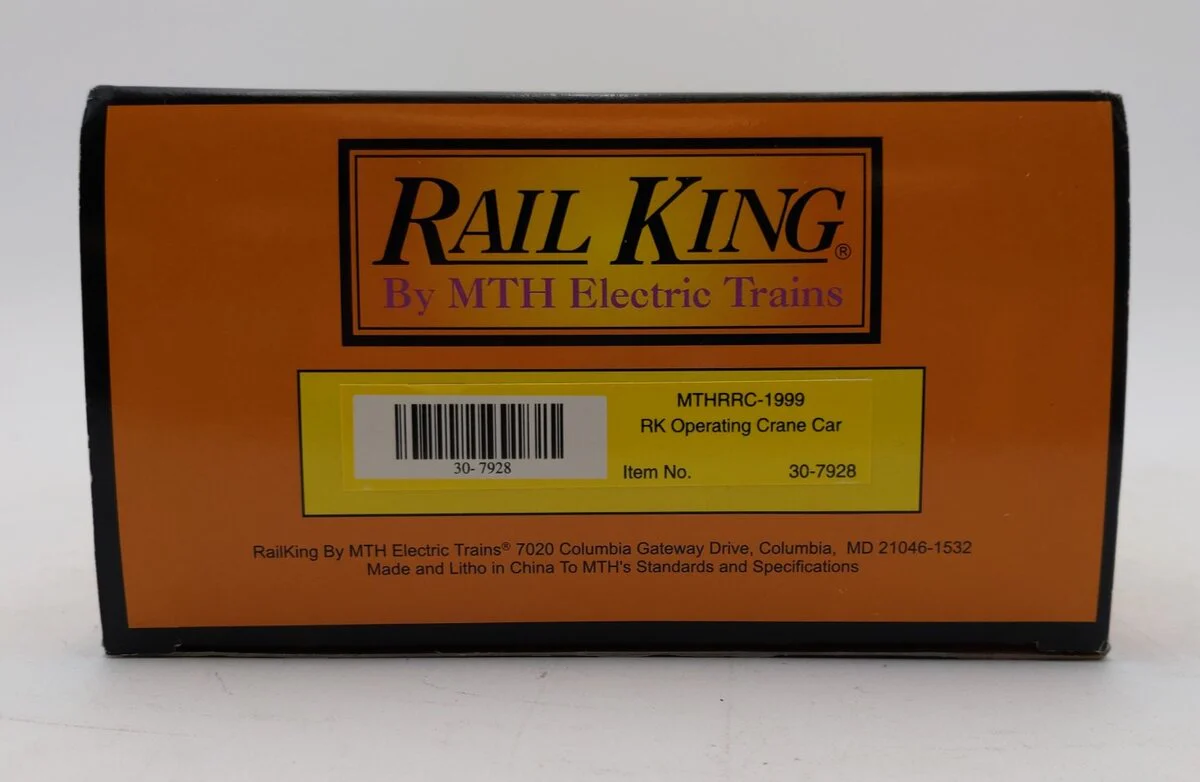 MTH 30-7928 O Gauge MTHRRC 1999 Operating Crane Car EX/Box - Image 5