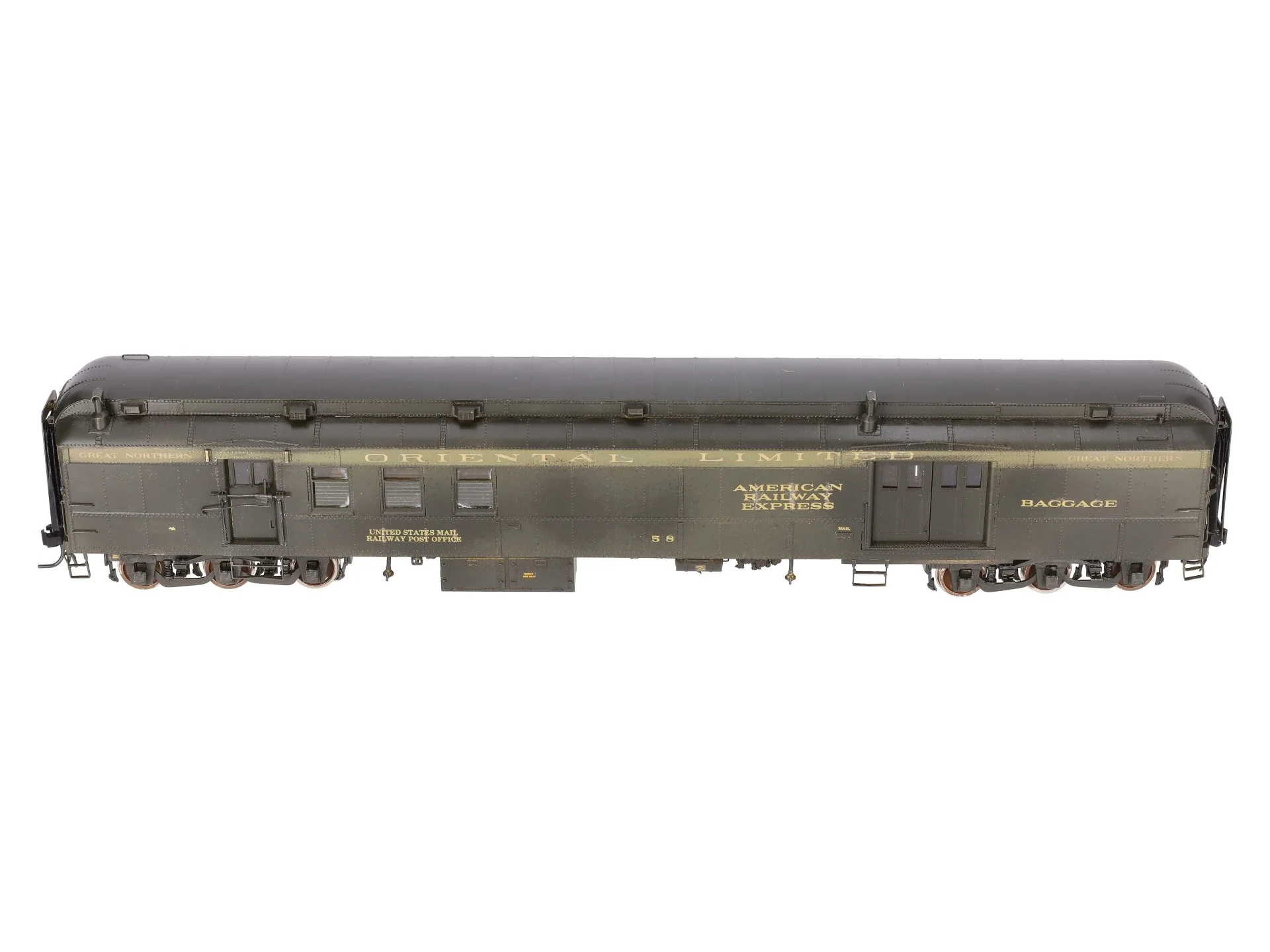 Oriental Limited 740 O Brass Great Northern Baggage/Mail Car #58 - Custom 2R/Box - Image 8