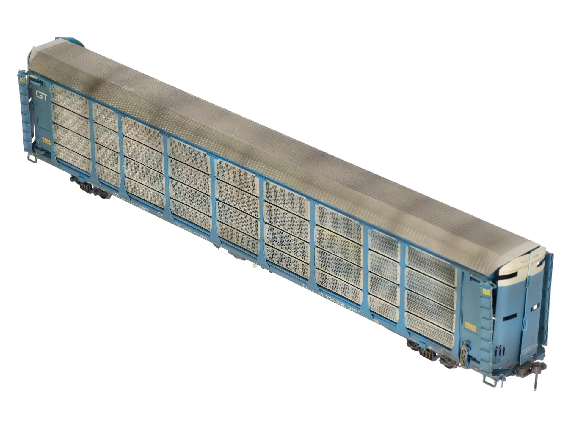 Overland 1323 HO BRASS Custom GTW Auto Rack Bi-Level Thrall w/ Closed Sides/Box - Image 2