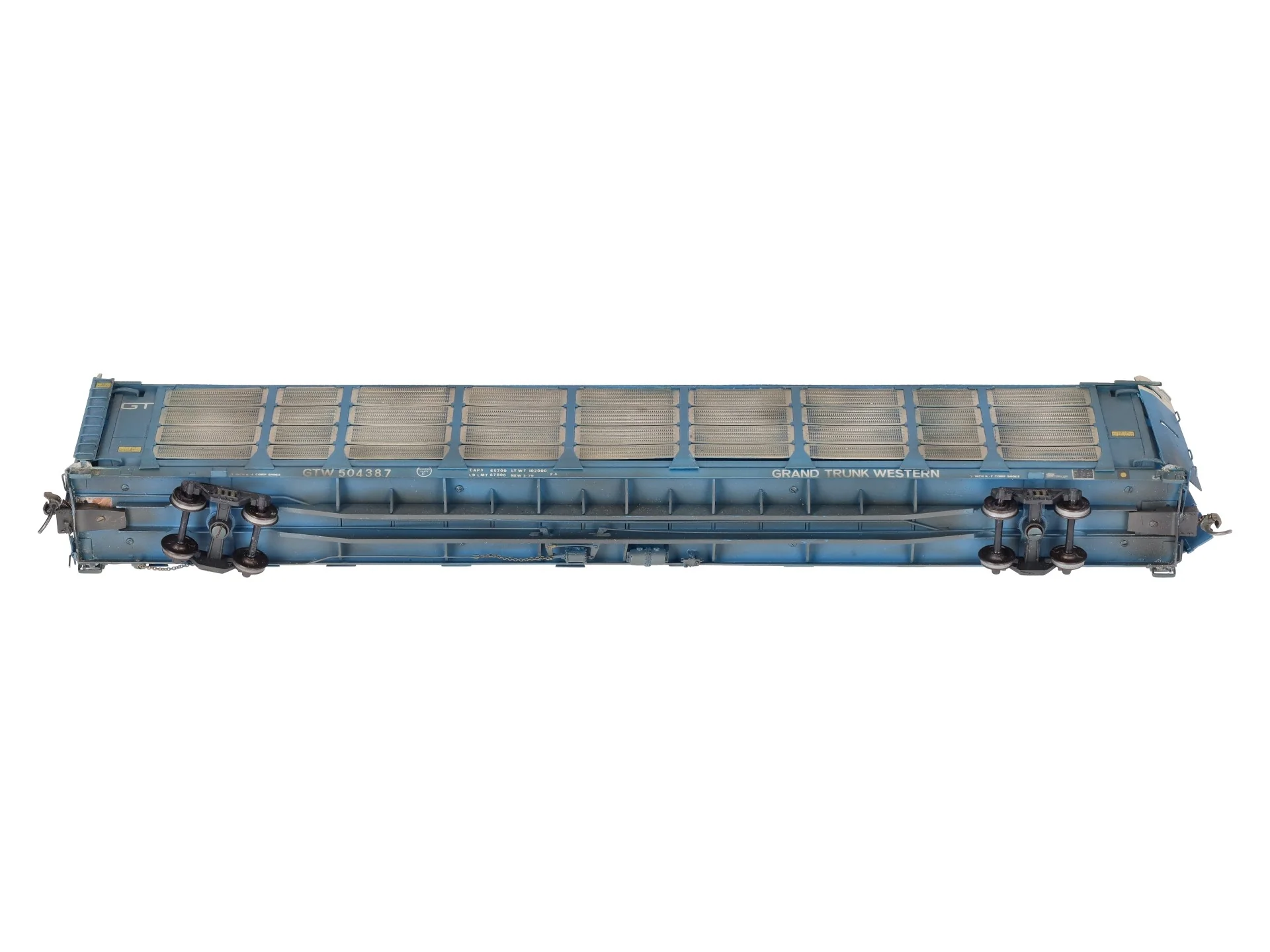 Overland 1323 HO BRASS Custom GTW Auto Rack Bi-Level Thrall w/ Closed Sides/Box - Image 6