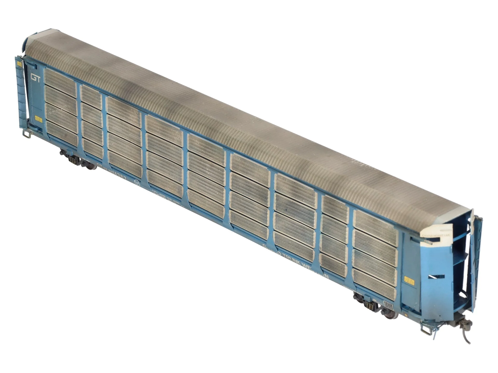 Overland 1323 HO BRASS Custom GTW Auto Rack Bi-Level Thrall w/ Closed Sides/Box - Image 8
