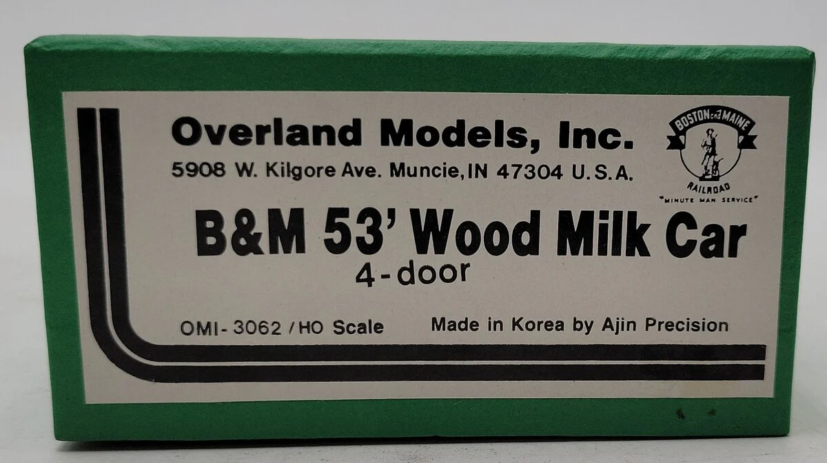 Overland 3062 HO BRASS B&M 53' 4-Door Wood Milk Car - Unpainted EX/Box - Image 7