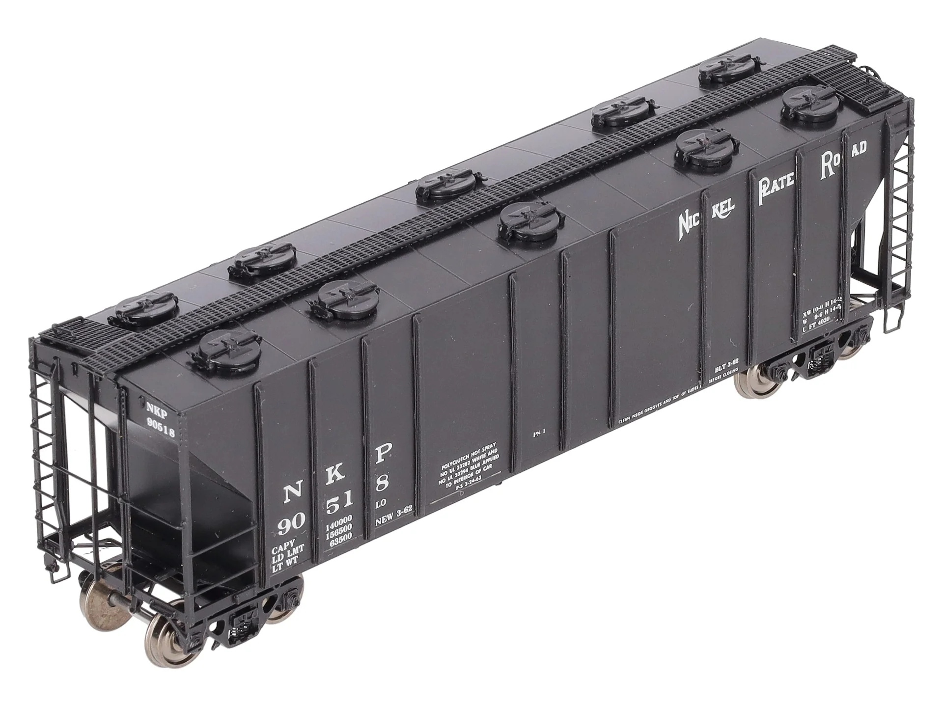 Overland 3299 HO Brass Nickel Plate Road Hopper Car 4,000 Cu.Ft. Painted #90518 EX/Box - Image 4