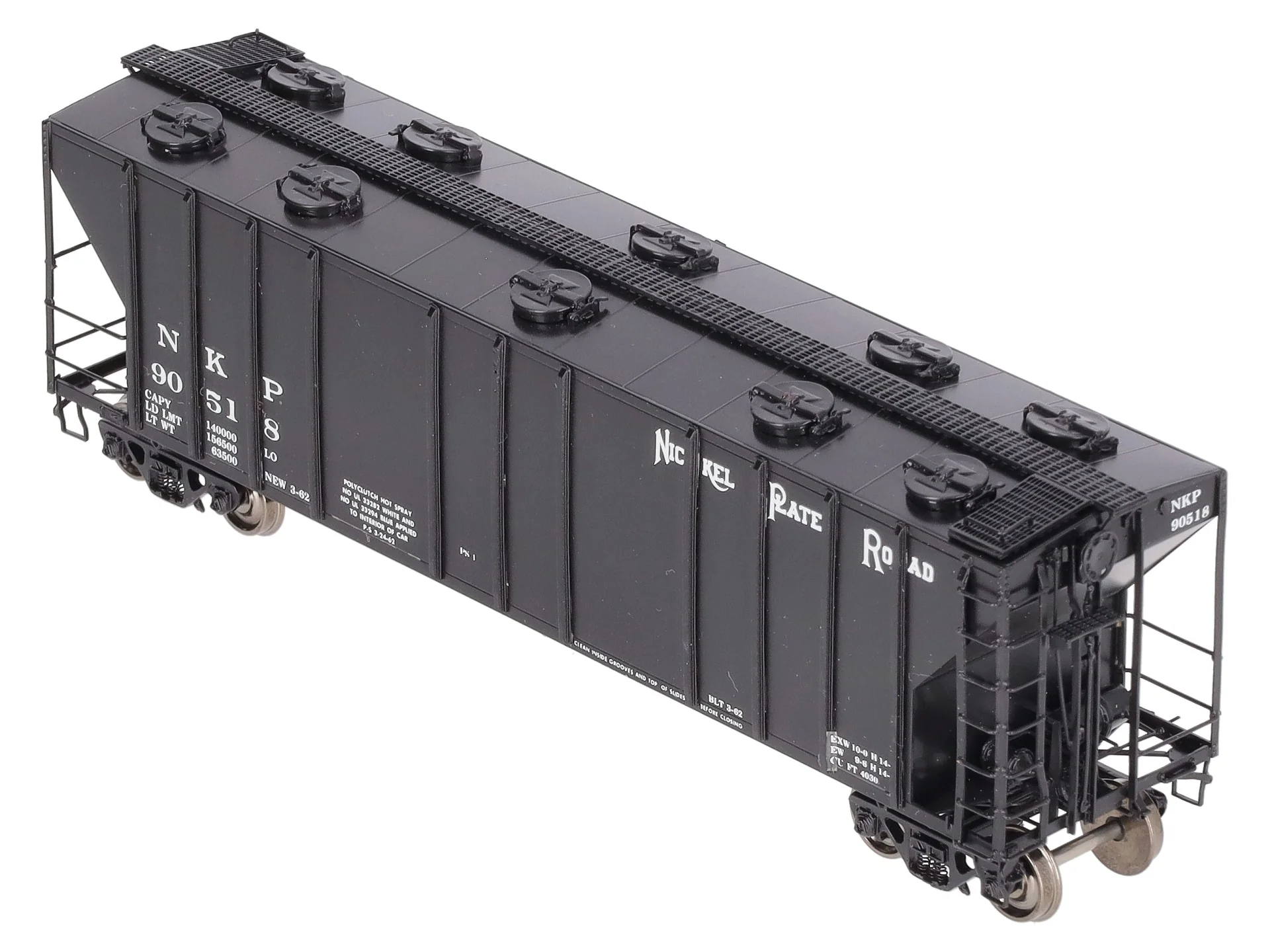 Overland 3299 HO Brass Nickel Plate Road Hopper Car 4,000 Cu.Ft. Painted #90518 EX/Box - Image 8