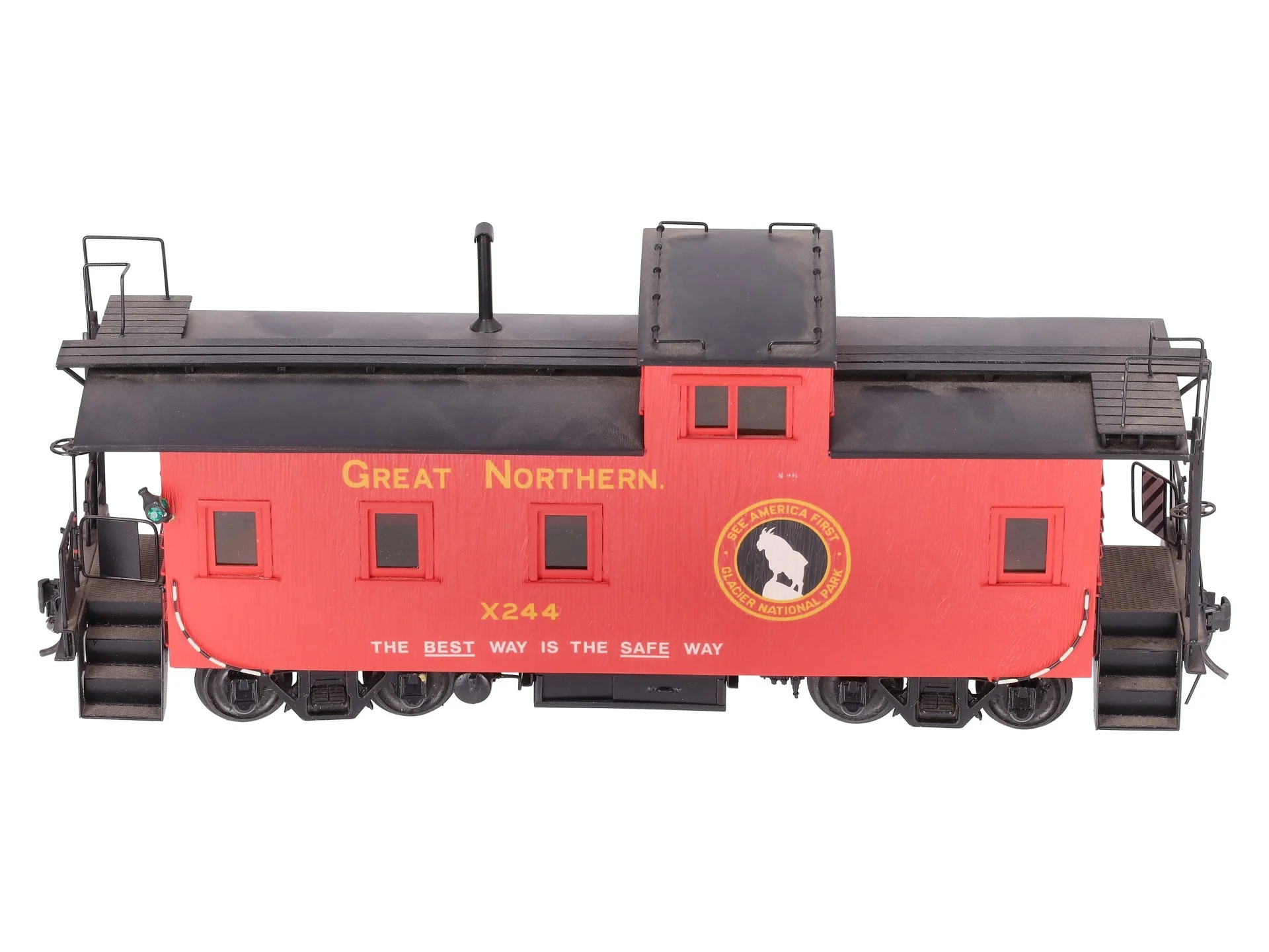 Overland O Brass Great Northern 30' Wood Caboose #X244 - Custom (2-Rail)/Box - Image 7