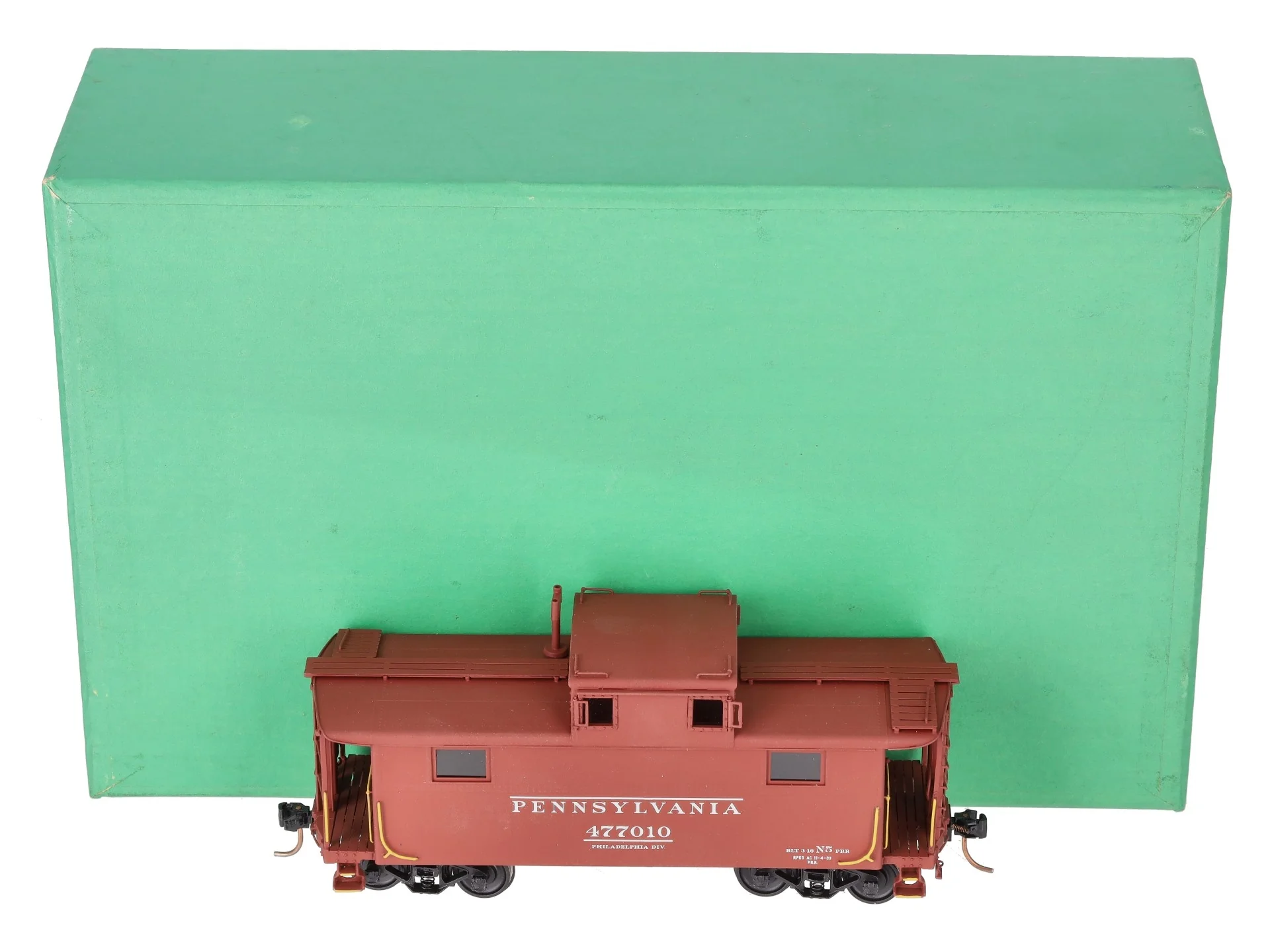 Overland OMI-1610/S BRASS S Scale PRR Steel Caboose N5A w/o Antenna -Painted EX/Box