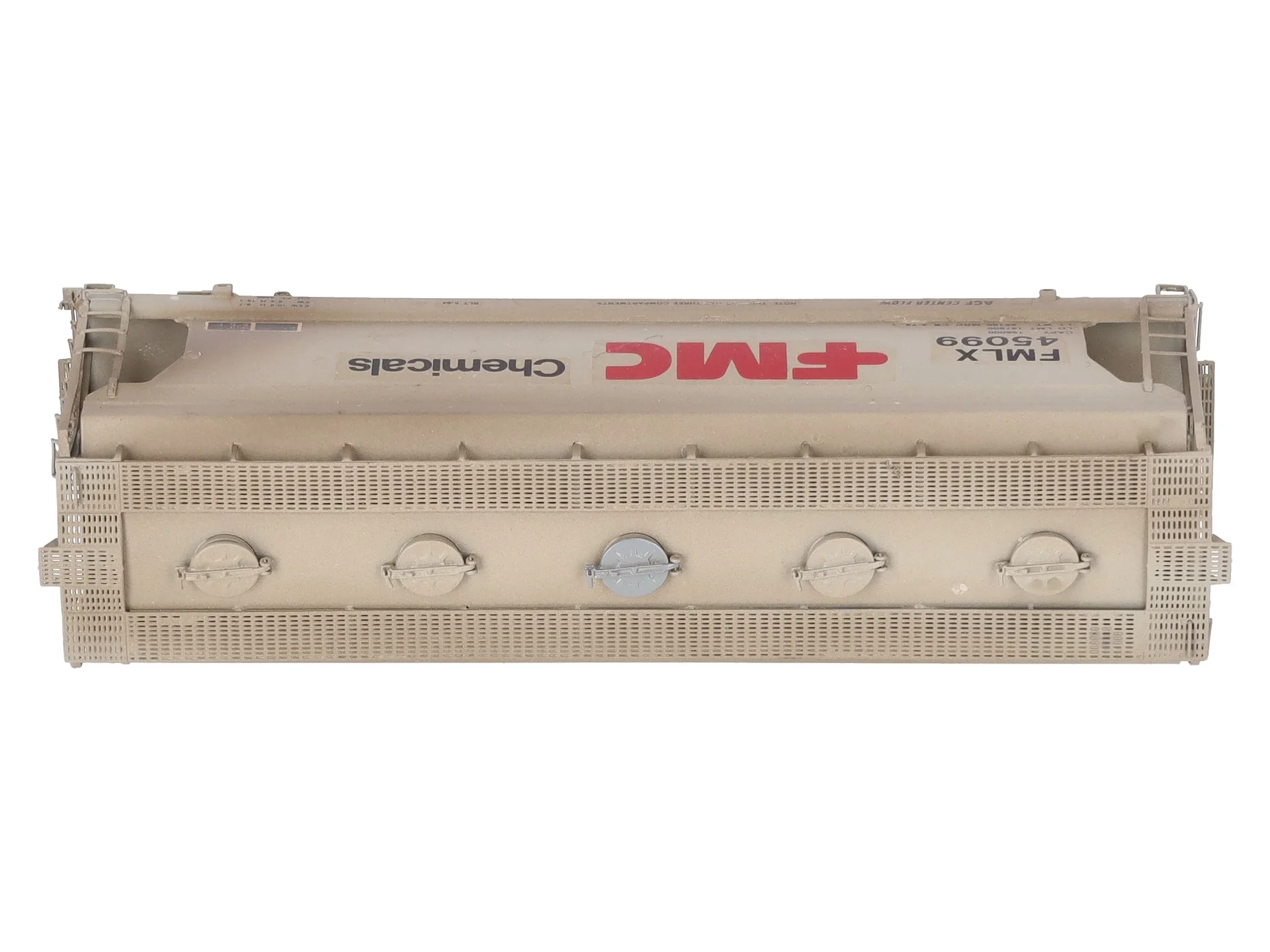 Overland OMI-3094 HO BRASS Custom FMC 3-Bay Centerflow 3560 Covered Hopper/Box - Image 5