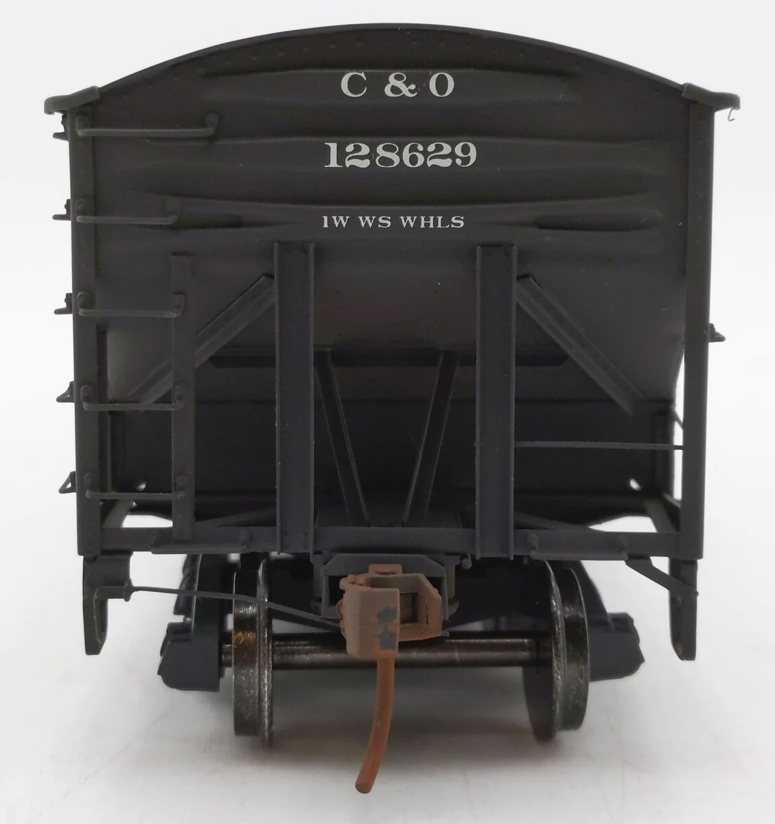 Precision Scale Co. 16057 O BRASS C&O 50 Ton Twin Bay Hopper -2 Rail/Weathered EX/Box - Image 5