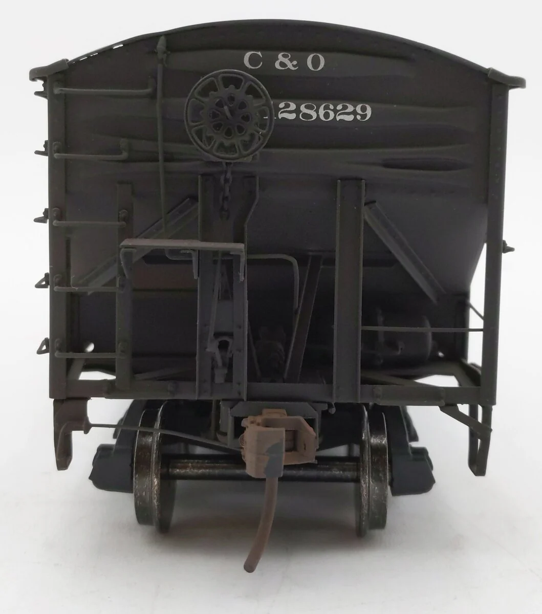 Precision Scale Co. 16057 O BRASS C&O 50 Ton Twin Bay Hopper -2 Rail/Weathered EX/Box - Image 6