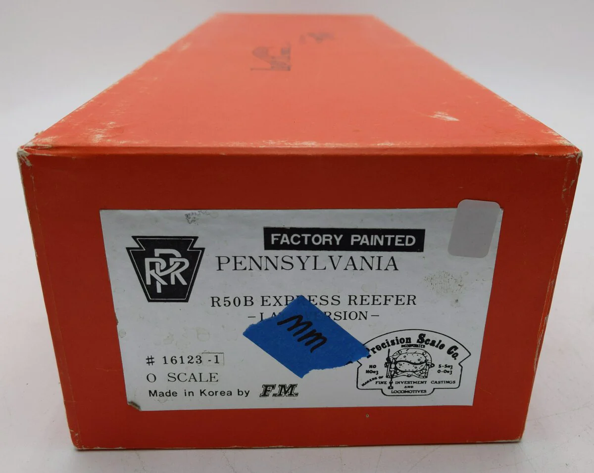 Precision Scale Co. 16123-1 O BRASS Pennsylvania R50B Express Reefer (2-Rail) EX/Box - Image 7
