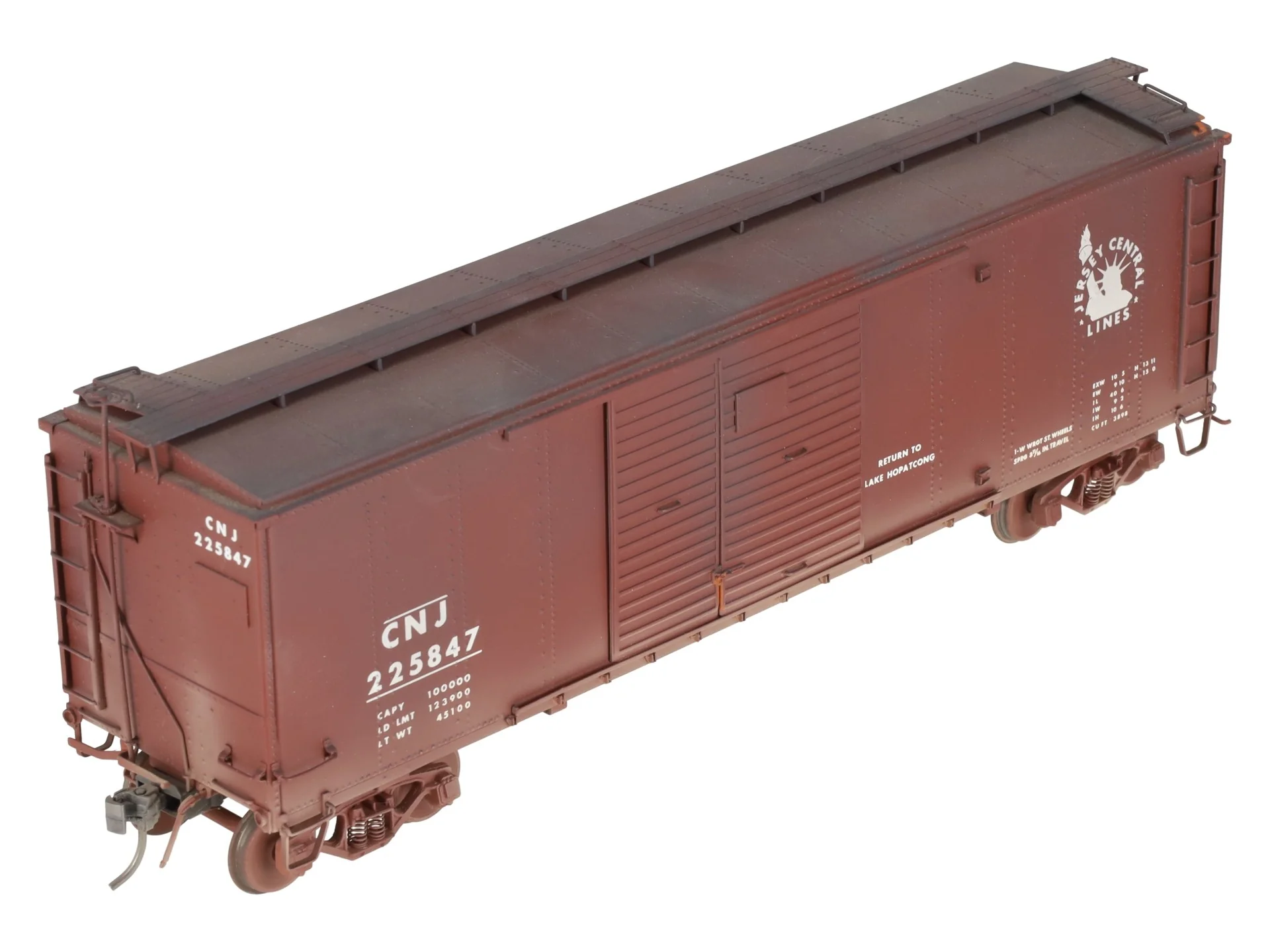 Precision Scale Company 15483 O BRASS CNJ X-28 Boxcar (Weathered) - 2 Rail/Box - Image 10