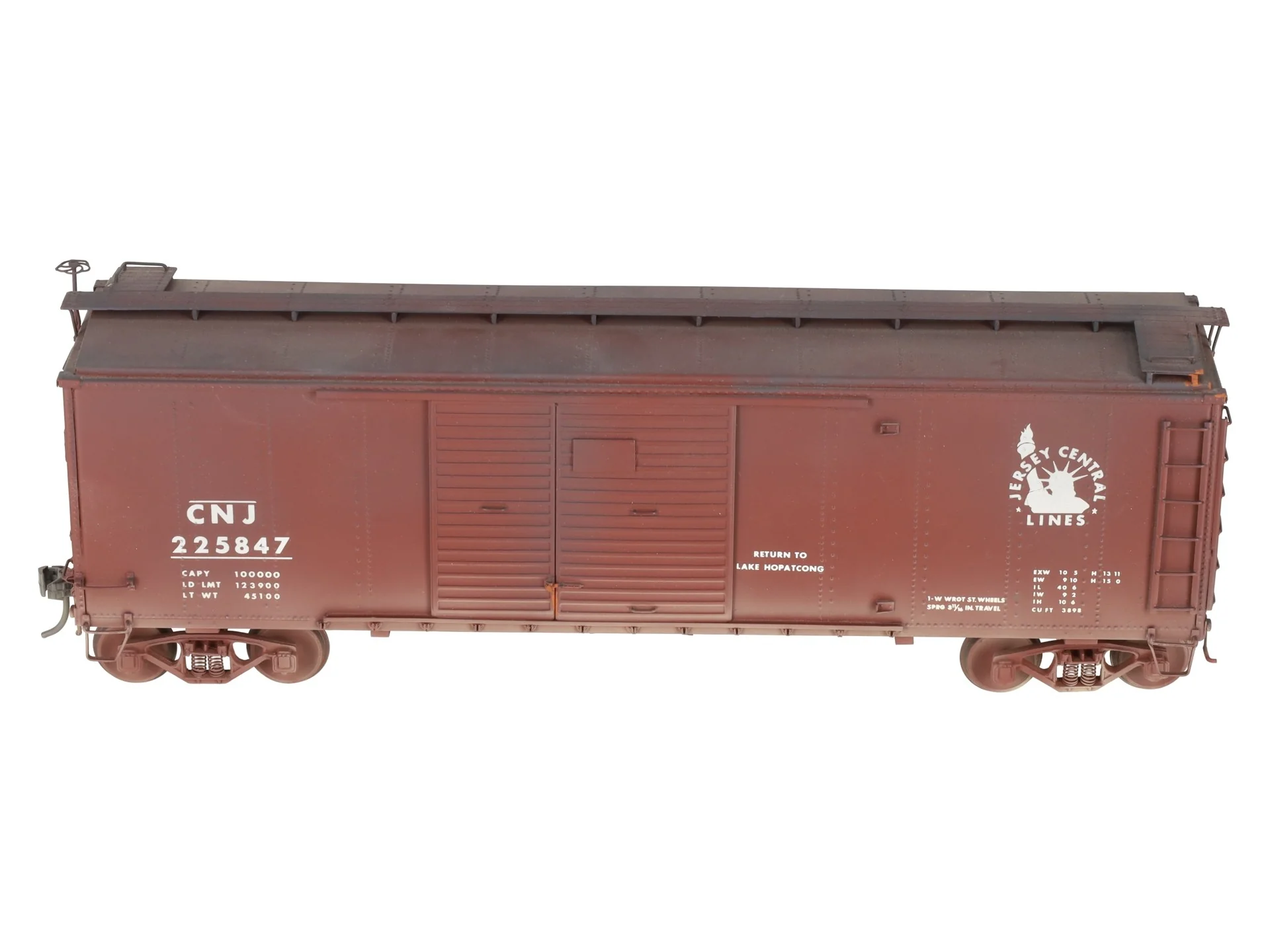 Precision Scale Company 15483 O BRASS CNJ X-28 Boxcar (Weathered) - 2 Rail/Box - Image 2