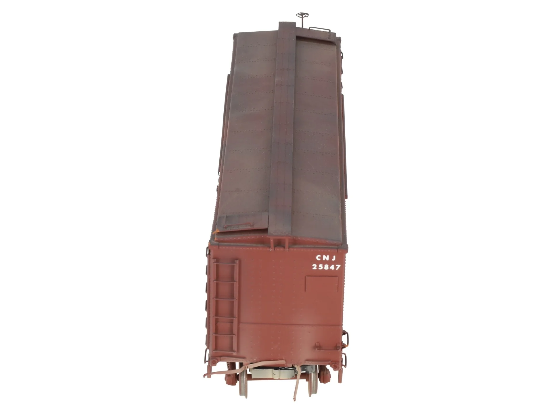 Precision Scale Company 15483 O BRASS CNJ X-28 Boxcar (Weathered) - 2 Rail/Box - Image 4
