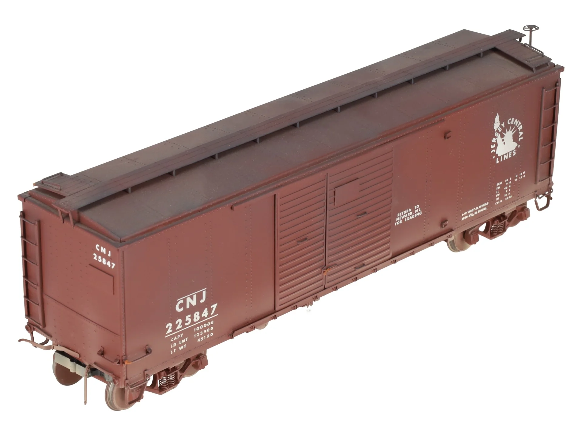Precision Scale Company 15483 O BRASS CNJ X-28 Boxcar (Weathered) - 2 Rail/Box - Image 5