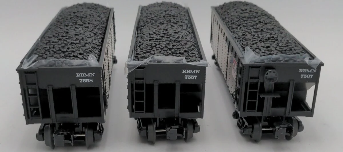 RailKing 30-70141 O Gauge Reading & Northern 4-Bay Hopper Car w/ Coal Load LN/Box - Image 7