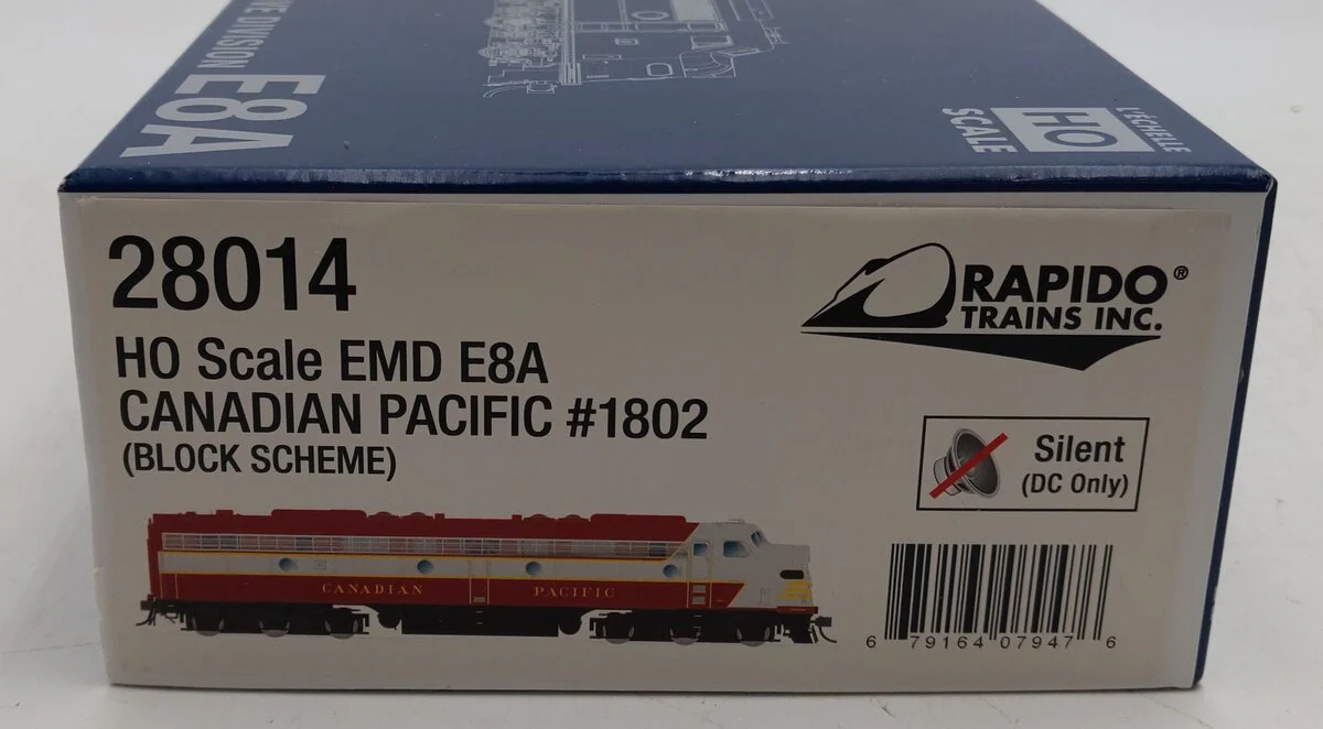 Rapido Trains 28014 HO CP Block Scheme EMD E8A Diesel Locomotive DC #1802 LN/Box - Image 7