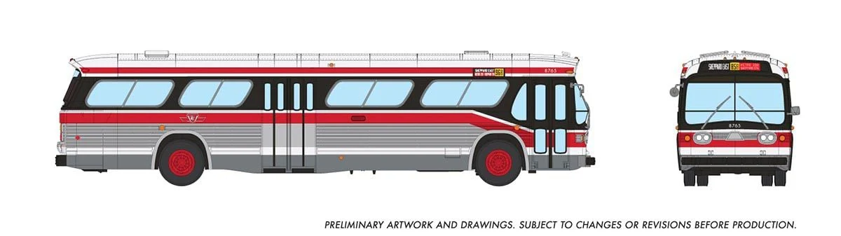 Rapido Trains 751101 HO TTC CLRV scheme Deluxe New Look Bus #8765
