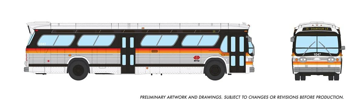 Rapido Trains 753141 HO Los Angeles SCRTD Deluxe New Look Bus #1047