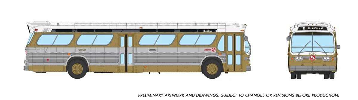 Rapido Trains 753161 HO Philadelphia SEPTA Early Deluxe New Look Bus #4040