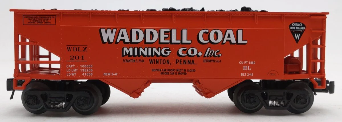 RMT 96286 O Gauge WDLX 2-Bay Coal Hopper Car w/Load #204 LN/Box - Image 2