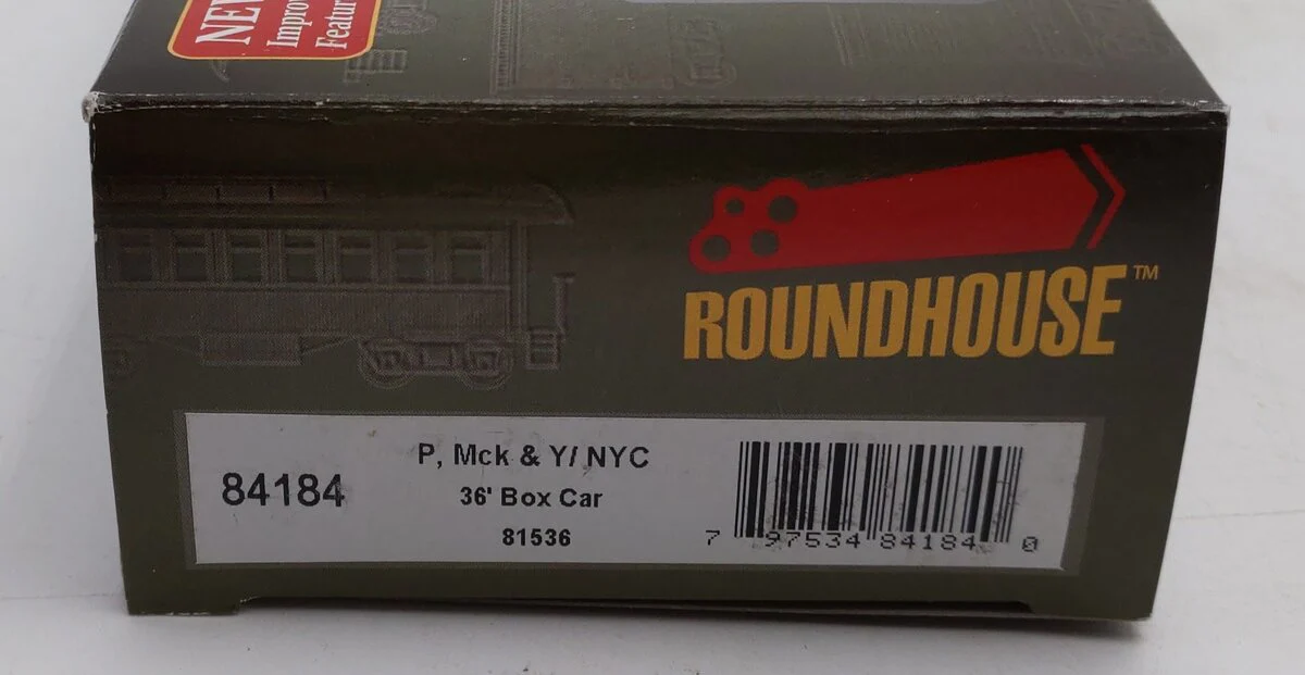 Roundhouse 84184 HO Scle P, MCK & Y/NYC Boxcar #81536 LN/Box - Image 7
