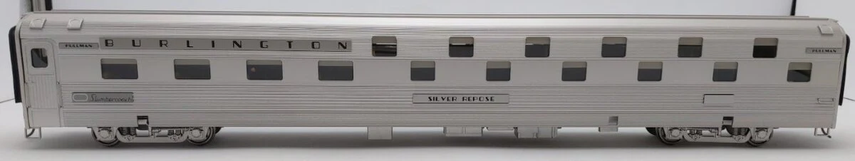 Golden Gate Depot O Aluminum CB&Q Budd Slumber "Silver Repose" Coach (2 Rail) EX/Box - Image 4