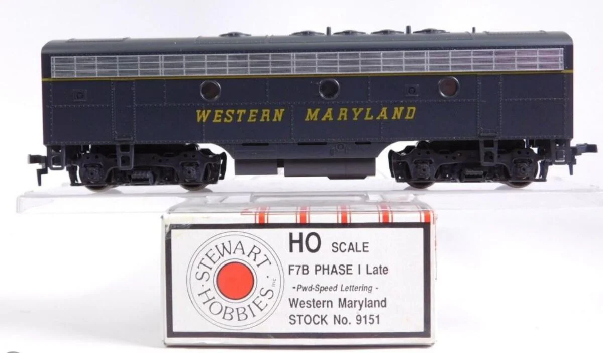 Stewart Hobbies 9151 HO Western Maryland F7B Phase I Late Pwd-Speed Locomotive LN/Box