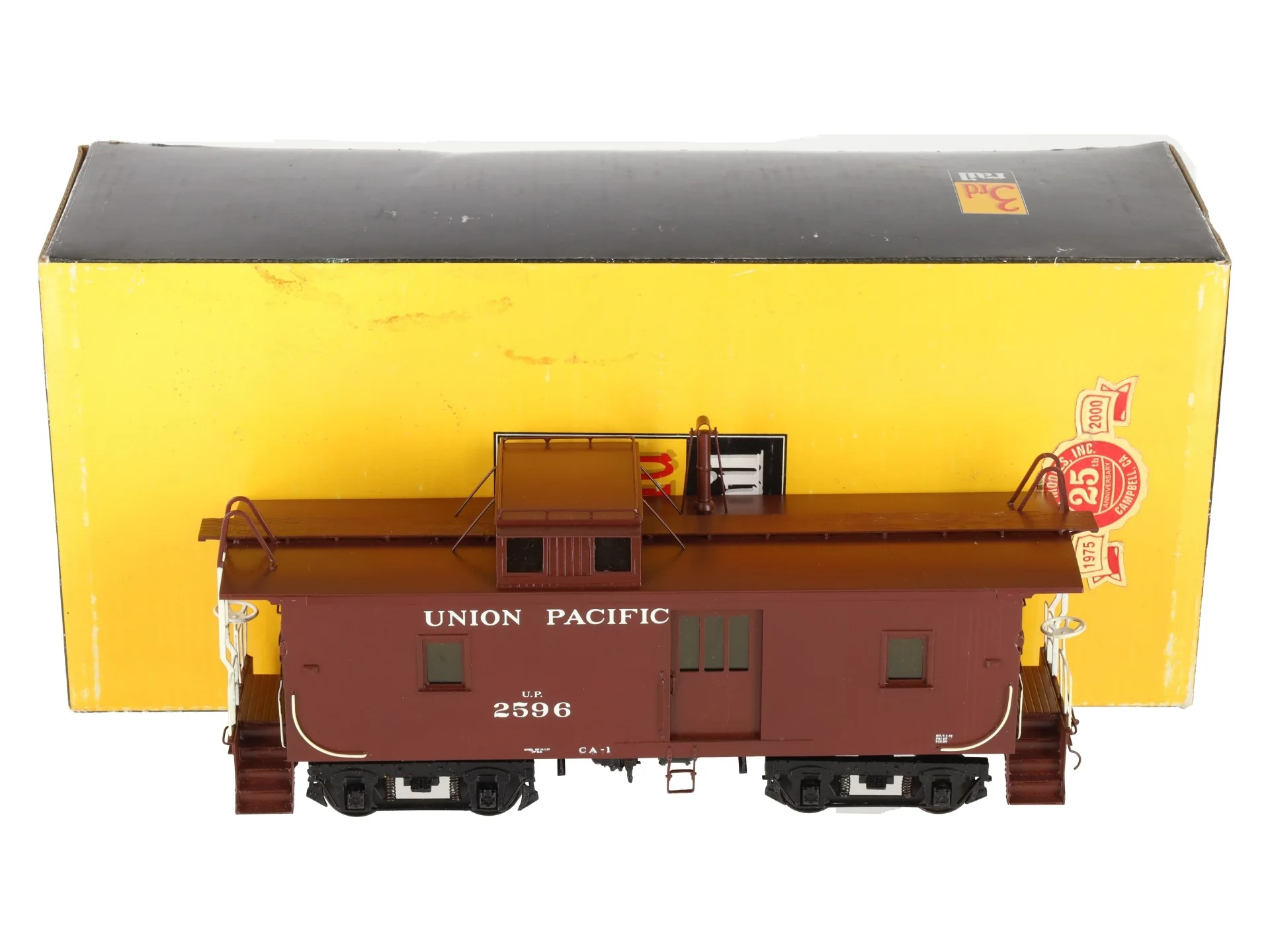 Sunset Models 2667 O Brass UP CA-1 Wood Caboose w/ Cargo Door #2596 (2-Rail) EX/Box