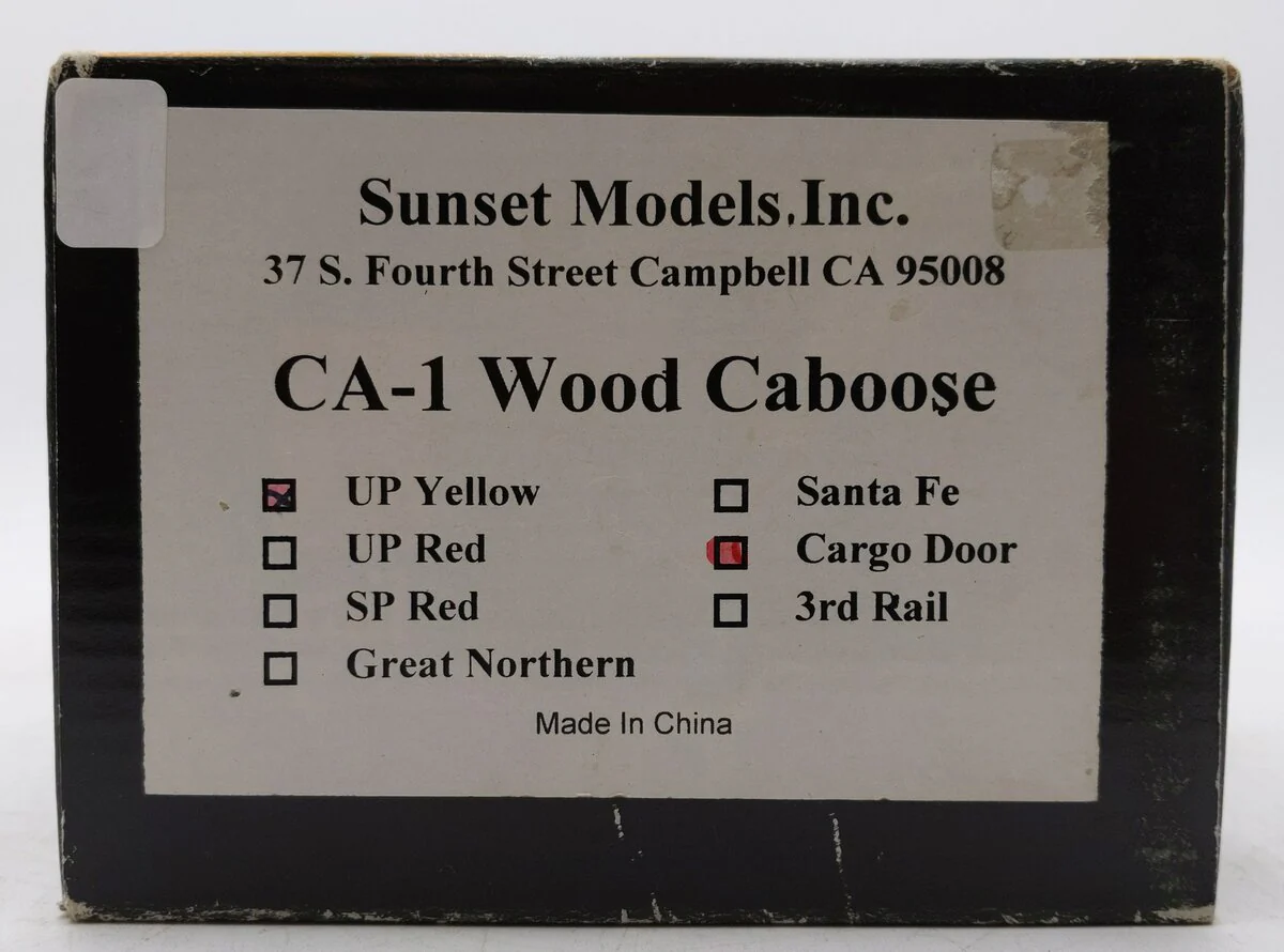 Sunset Models 3700 O BRASS Union Pacific CA-1 Wood Caboose (Yellow) EX/Box - Image 5