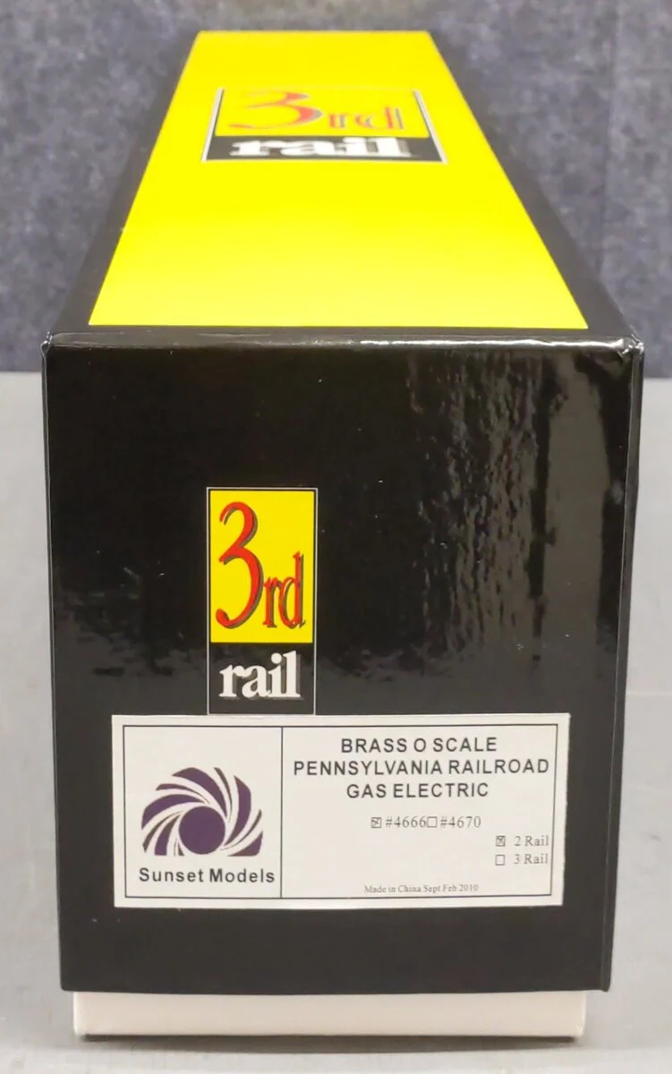Sunset Models O Brass Pennsylvania RR Gas Electric Locomotive #4666 (2-Rail) MT/Box