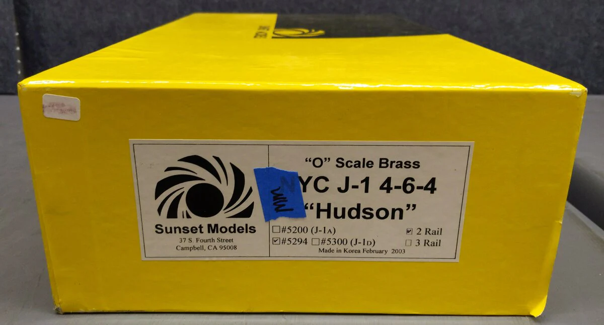 Sunset Models O Scale BRASS NYC J-1A 4-6-4 Hudson Steam Loco #5294 - 2 Rail LN/Box - Image 5
