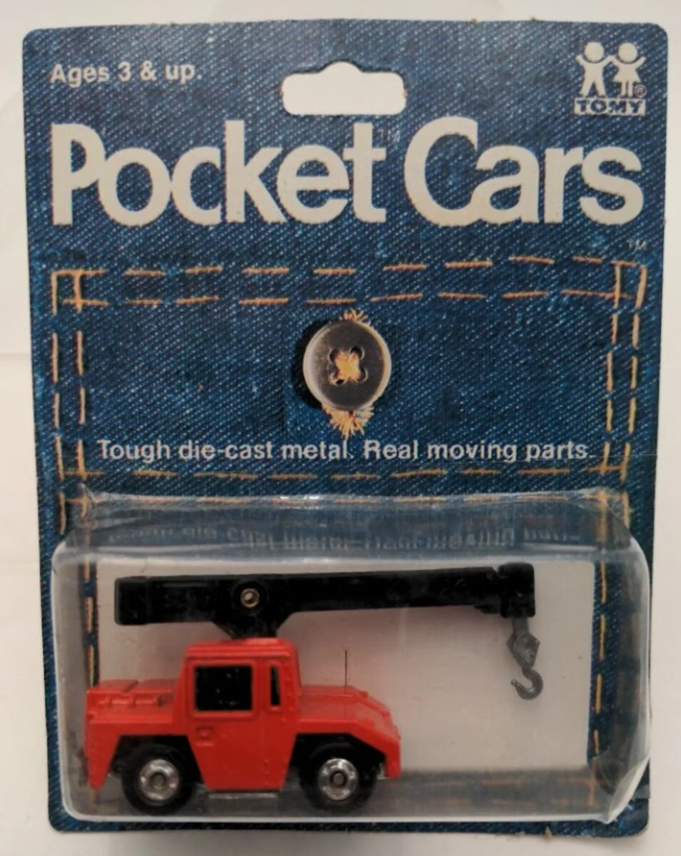 Tomy 033 Pocket Cars Orange/Black Crane Die Cast Metal