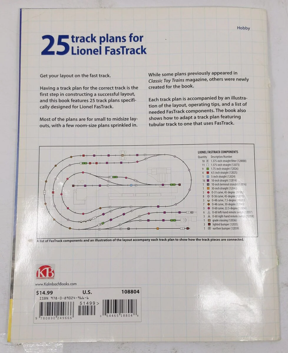 Track Plans for Lionel FasTrack Paperback Book By Randy Rehberg VG - Image 2
