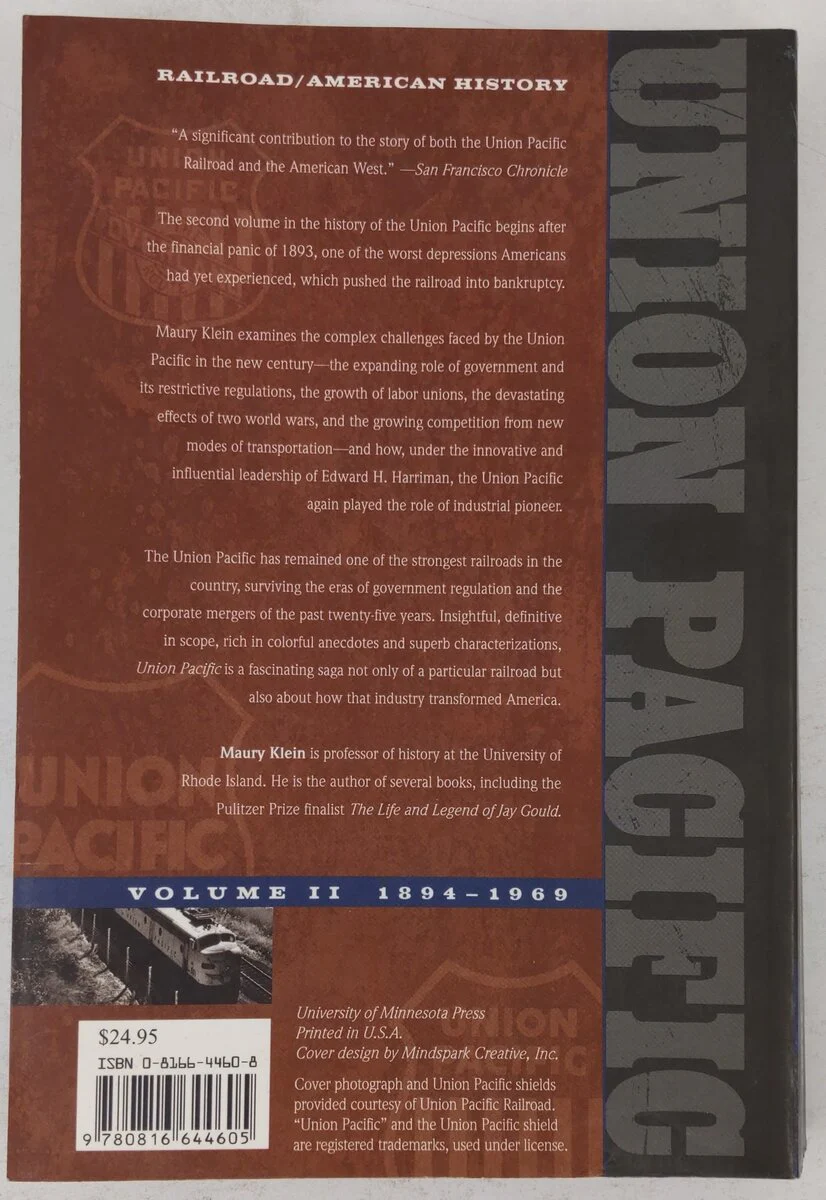 Union Pacific Vol.2 1894-1969 Paperback Book By Maury Klein EX - Image 2