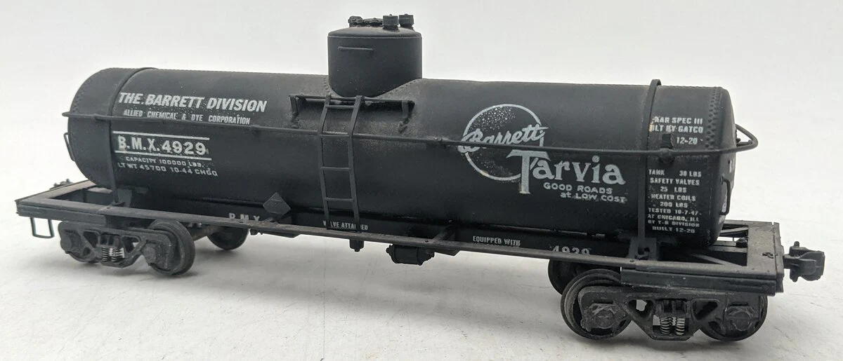 US Hobbies O Brass Barrett Division Single Dome Tank Car #4929 - Custom (2-Rail) - Image 2
