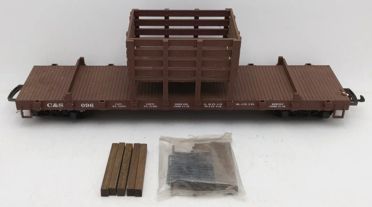 USA Trains Charles Ro Vintage G Scale C&S Open Freight Car #096 EX