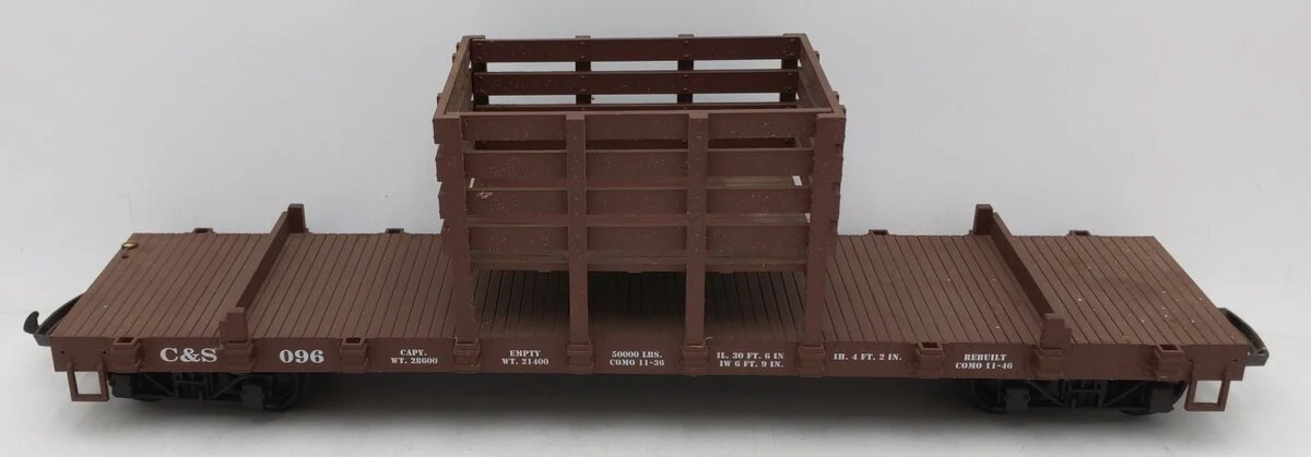 USA Trains Charles Ro Vintage G Scale C&S Open Freight Car #096 EX - Image 2
