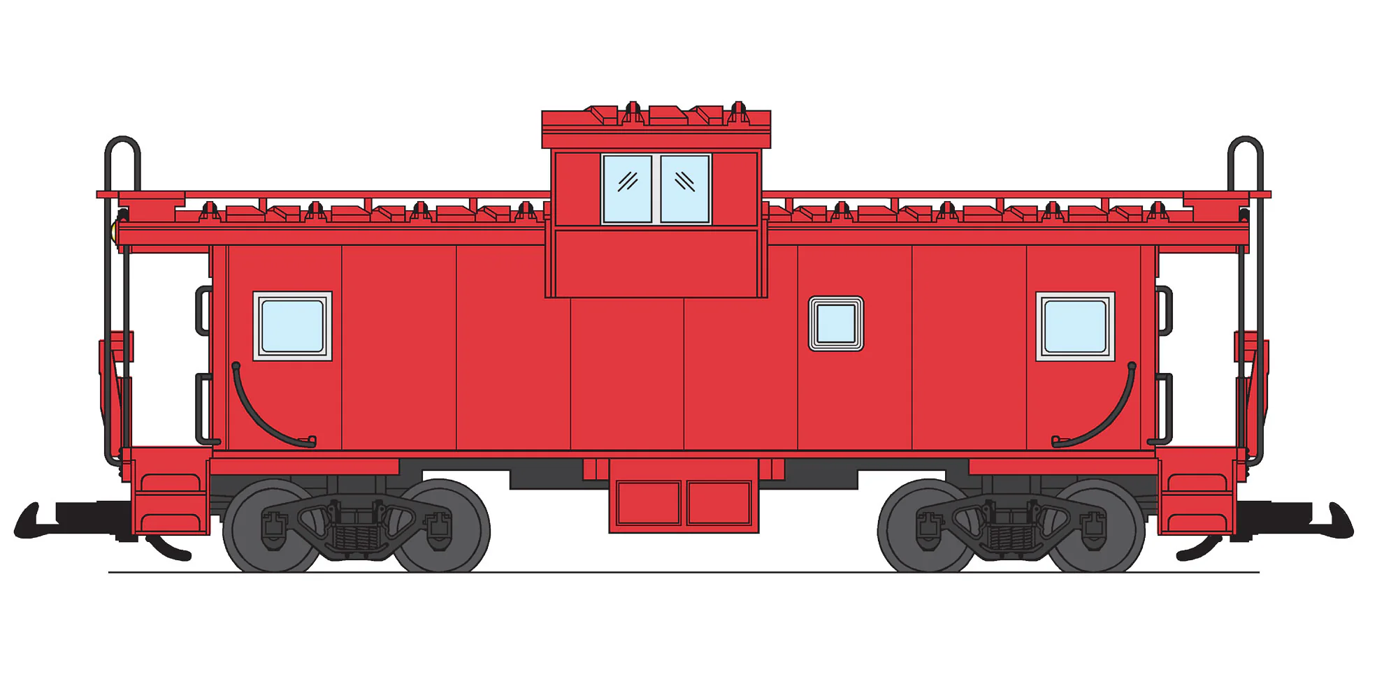 USA Trains R12100 G Undecorated Red Extended Vision Caboose
