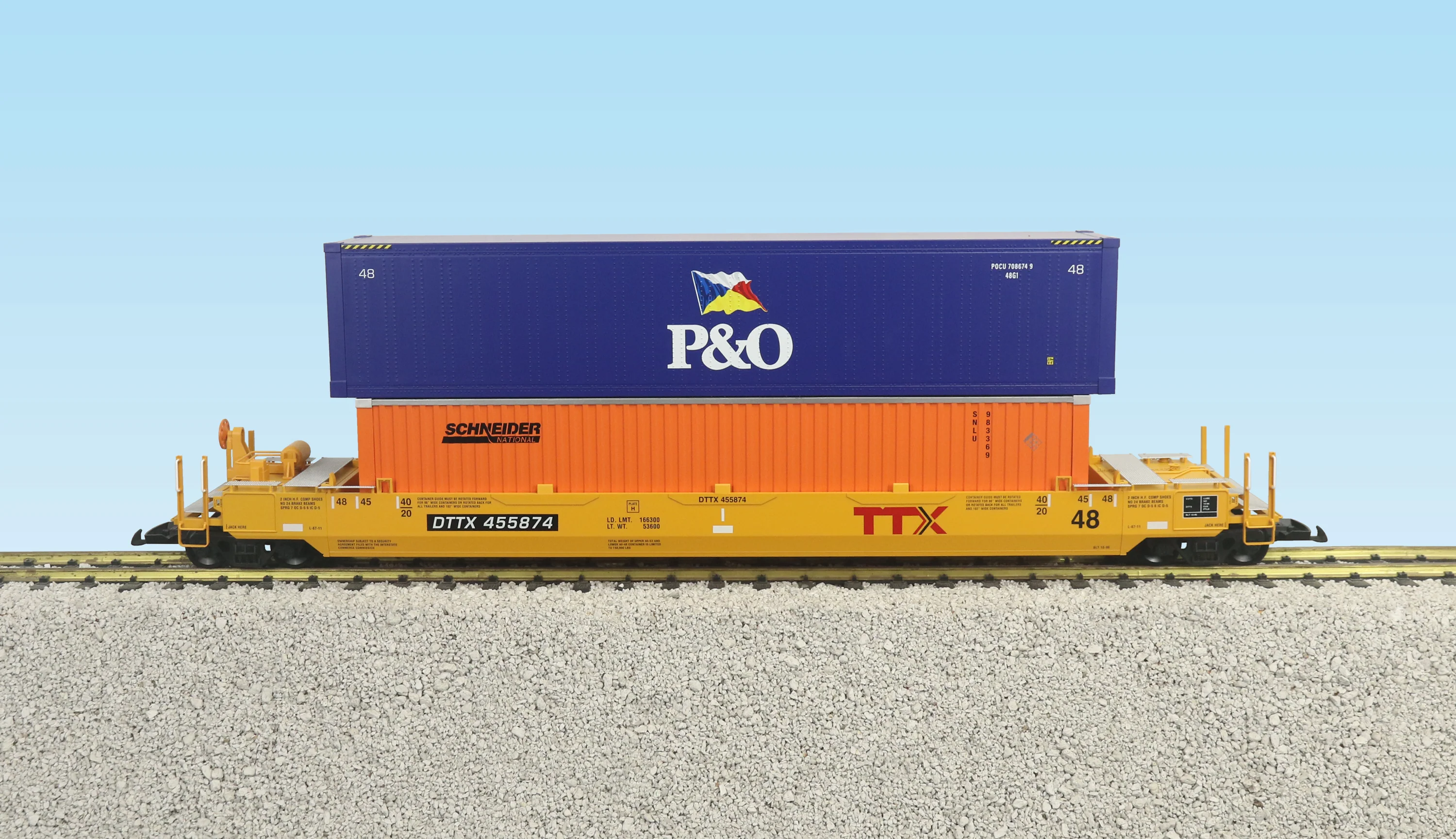USA Trains R17147 G TTX Red Logo Intermodal Car with Containers #3