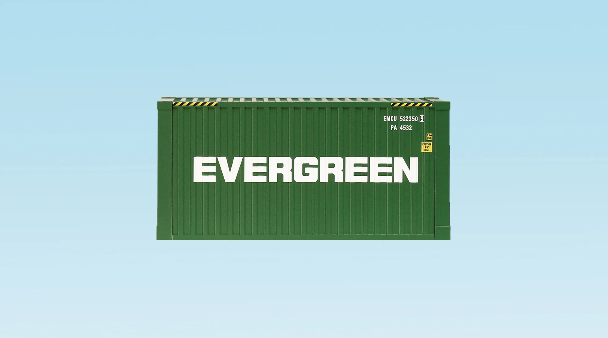 USA Trains R1722A G Evergreen 20' Container with Corrugated Sides