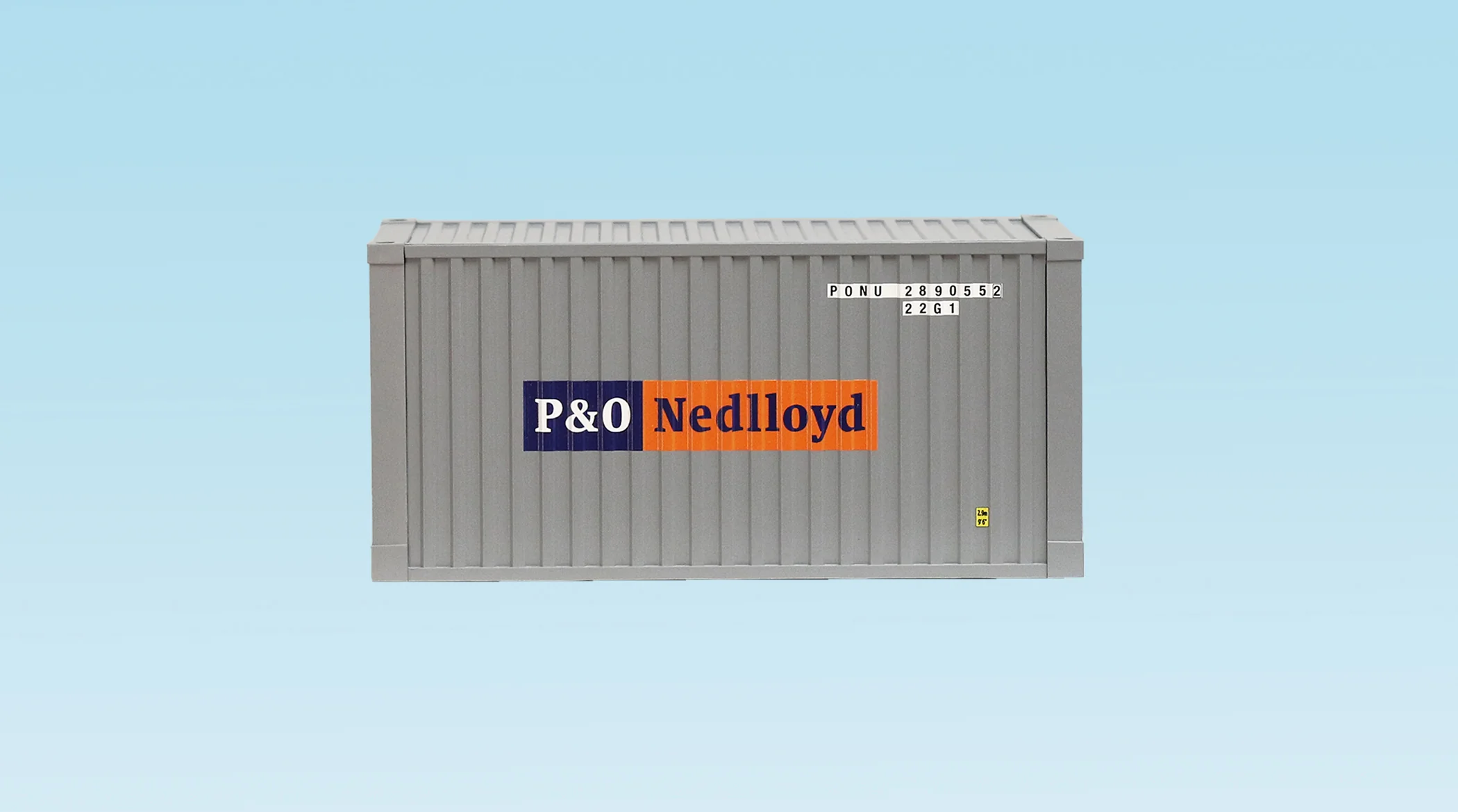 USA Trains R1736A G P&O Nedlloyd 20' Container with Corrugated Sides