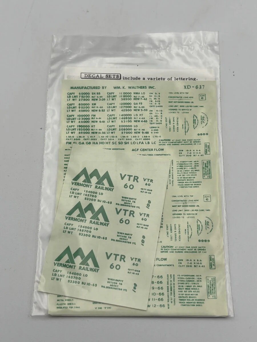 Walthers 100-04 HO Vermont Green Decal - Image 2