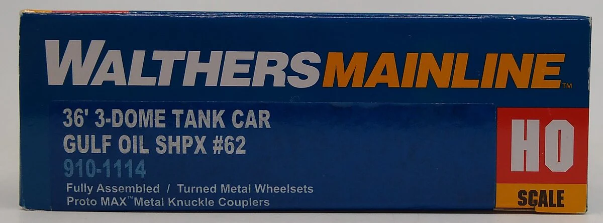 Walthers 910-1114 HO Gulf Oil 36' 3-Dome Tank Car SHPX#62 LN/Box - Image 3