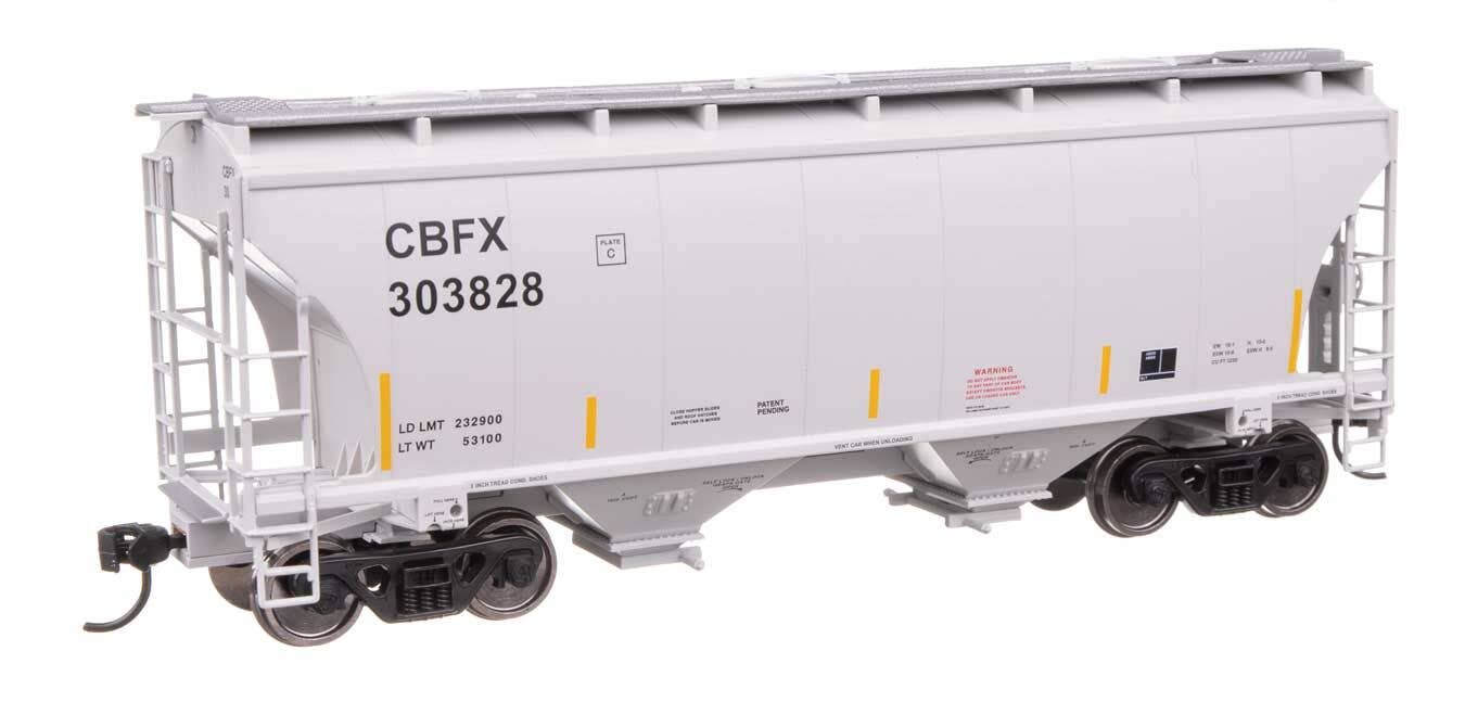 Walthers 910-49306 HO CBFX 39' Trinity 3281 2-Bay Covered Hopper RTR #303828 - Image 2