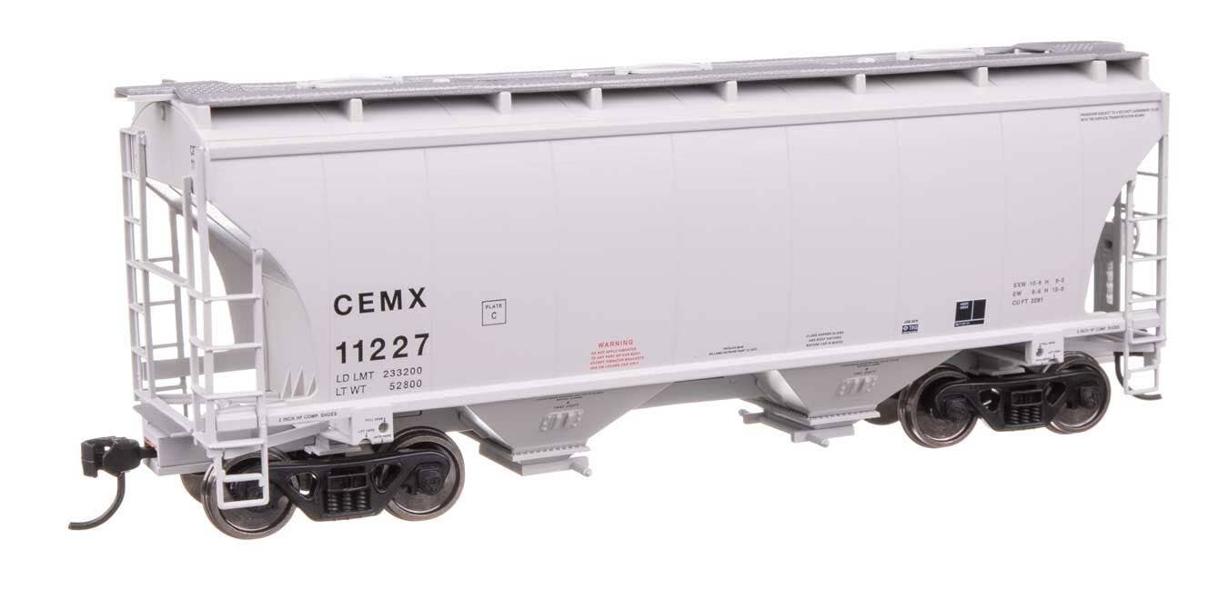 Walthers 910-49310 HO CEMX 39' Trinity 3281 2-Bay Covered Hopper RTR #11227 - Image 2